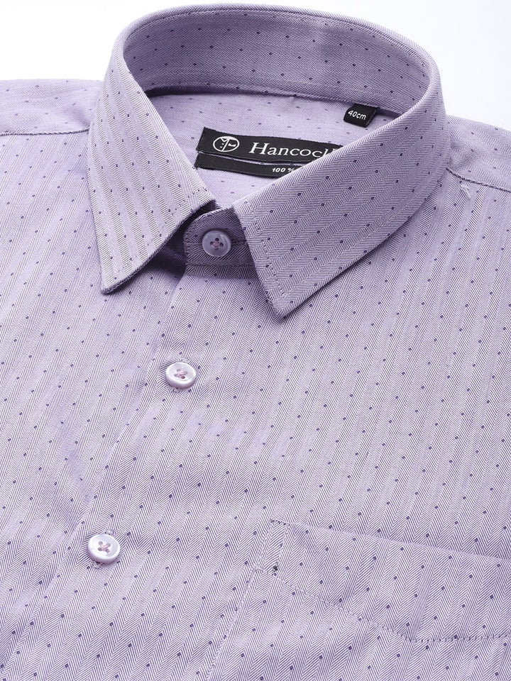 Men Purple Solid Pure Cotton Slim fit Formal Shirt