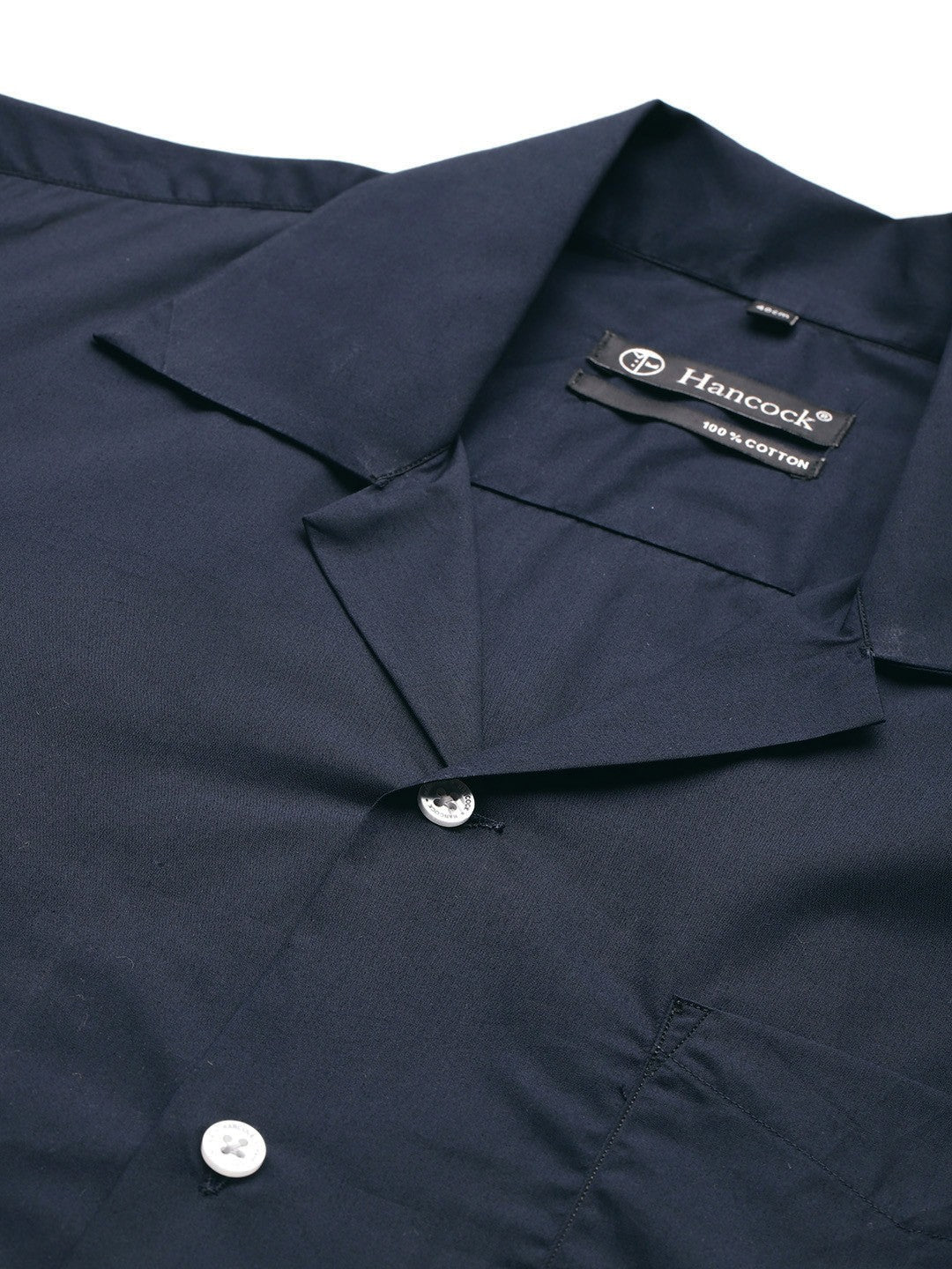 Men Navy blue Solid Pure Cotton Relaxed Fit Casual Shirt