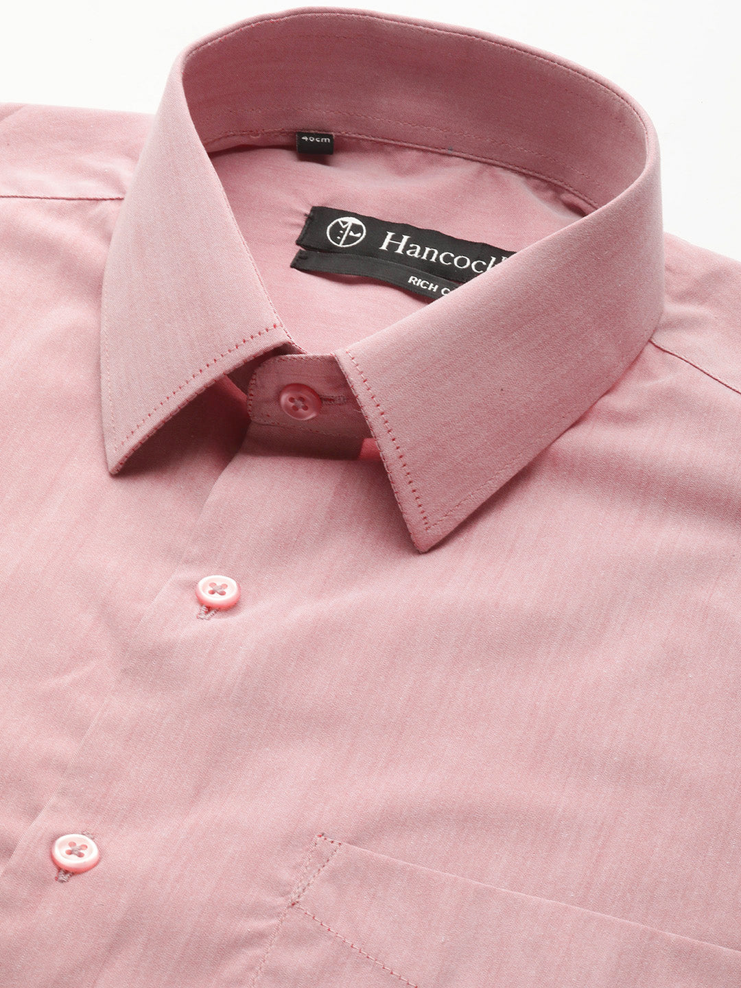 Men Coral Solid Cotton Rich Slim fit Formal Shirt