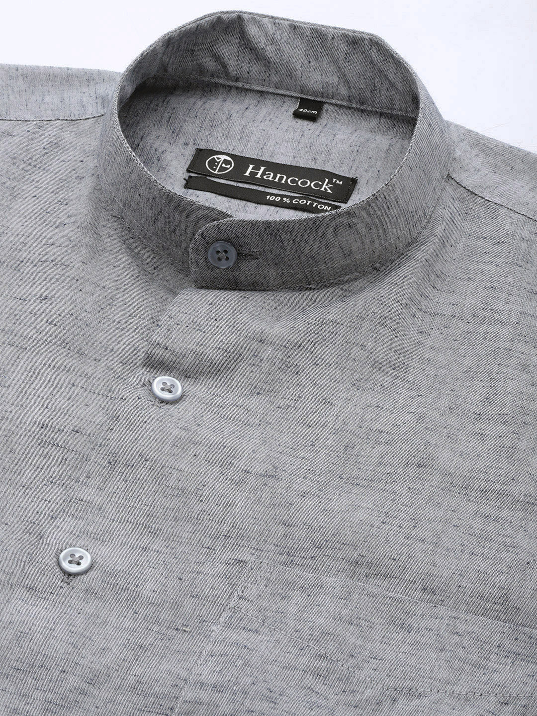 Men Grey Solid Pure Cotton Slim fit Formal Shirt