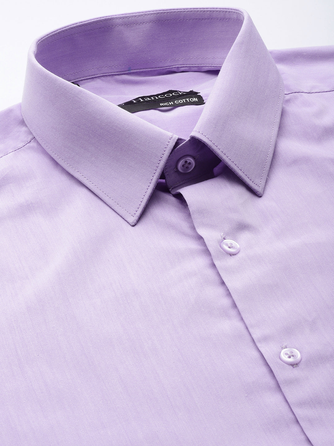 Men Purple Solid Cotton Rich Slim fit Formal Shirt