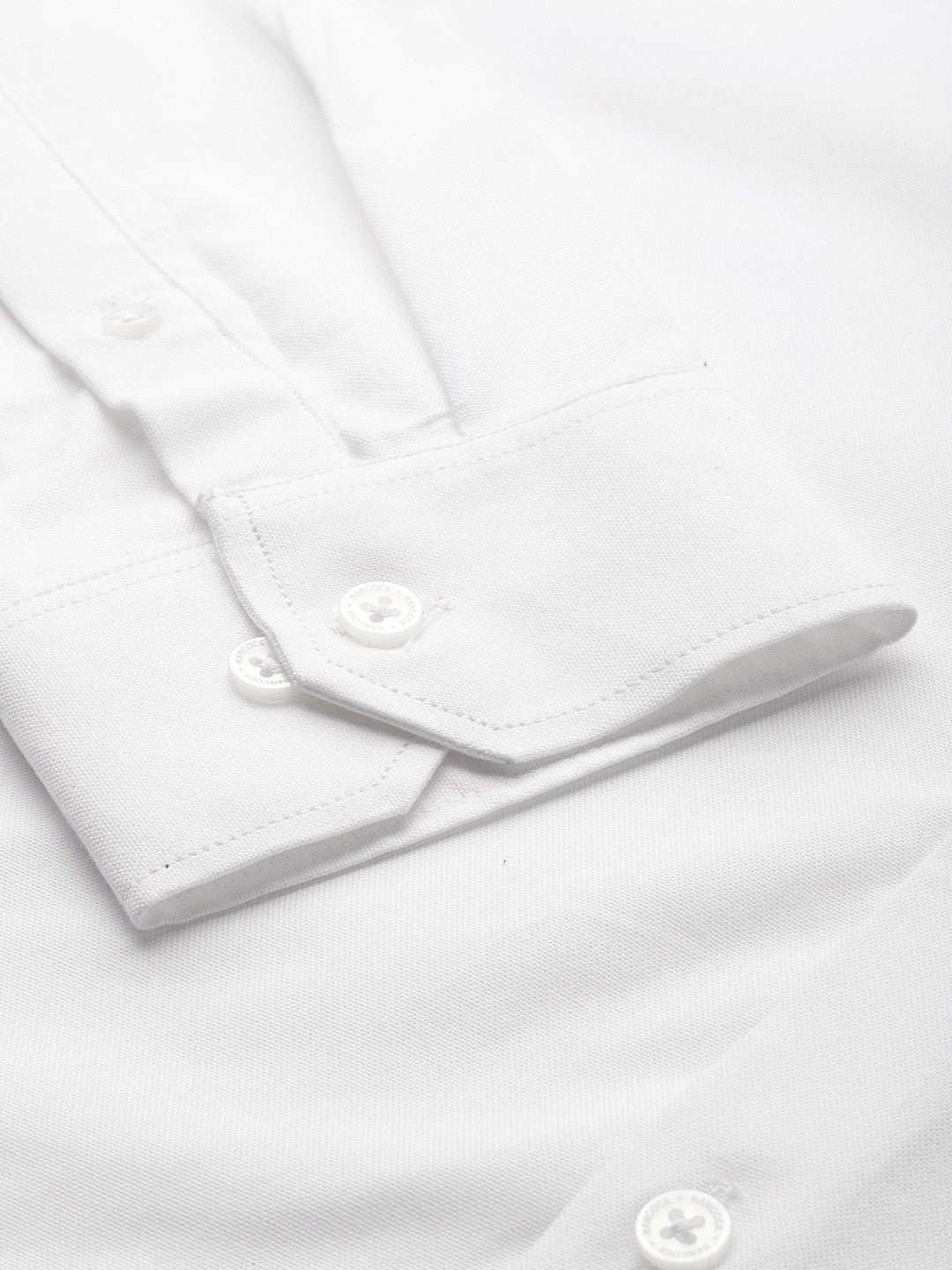 Men White Solid Viscose Rayon Slim Fit Formal Shirt