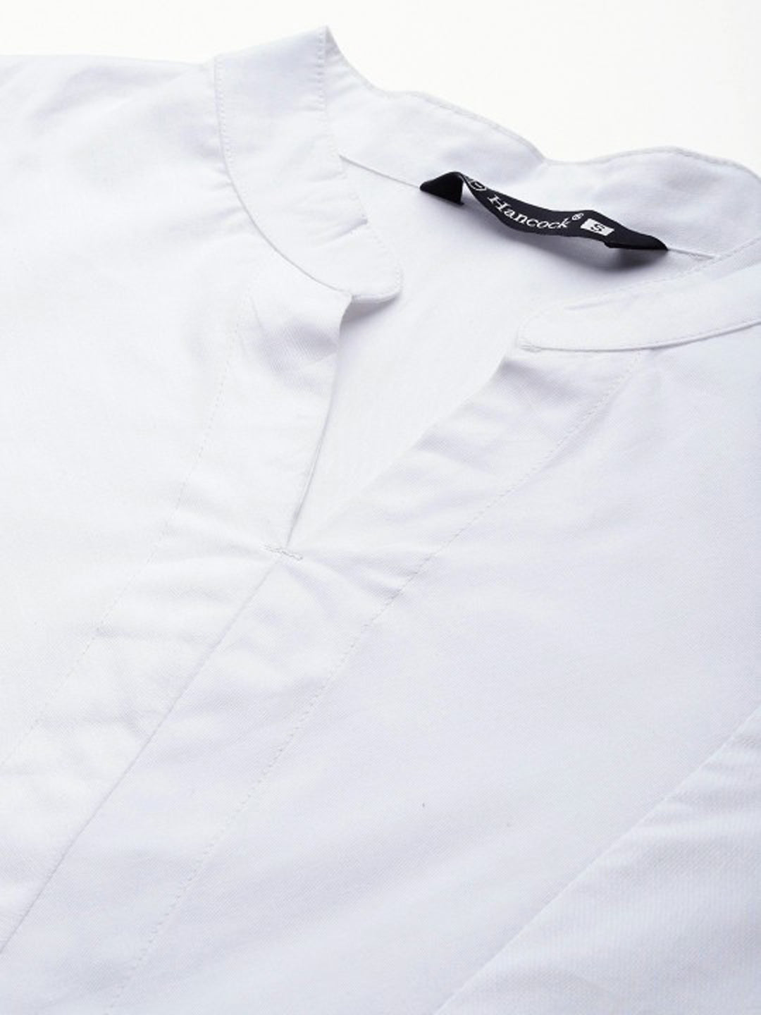 Women White Solid Pure Cotton Regular Fit Casual Top