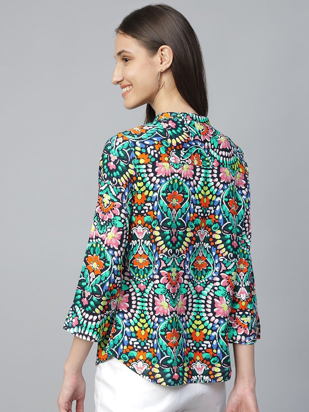 Hancock Women Multi Printed Viscose Rayon Regular Fit Formal Top