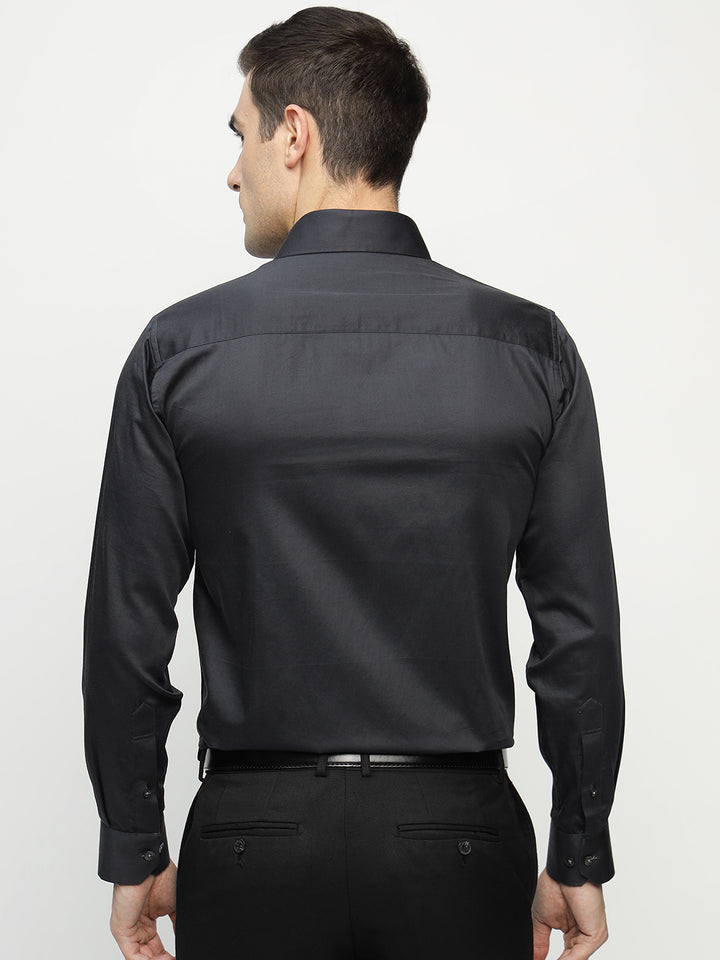 Men Black Printed Pure Cotton Slim Fit Party Shirt