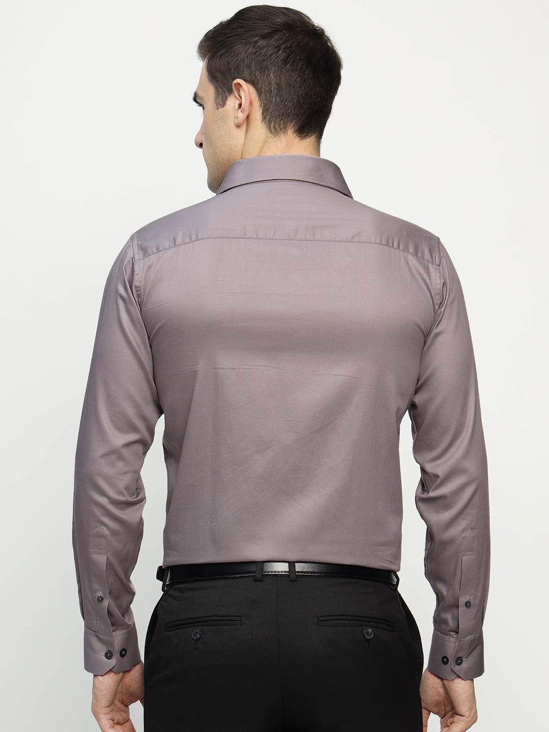 Hancock Men Mauve Printed Pure Cotton Slim Fit Party Shirt