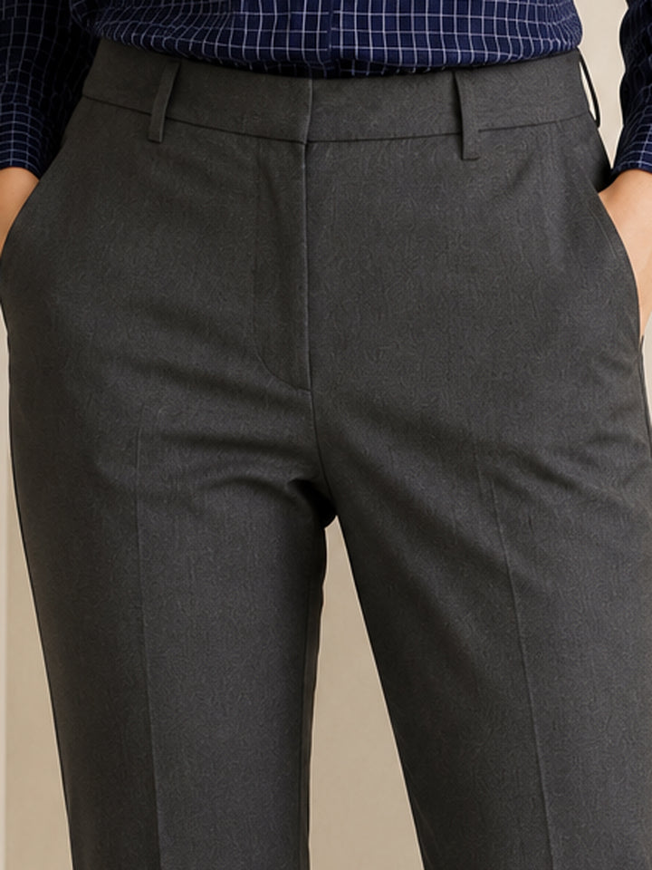 Women Dgrey Solid Polyester Viscose & Elastane Slim Fit Formal Trouser