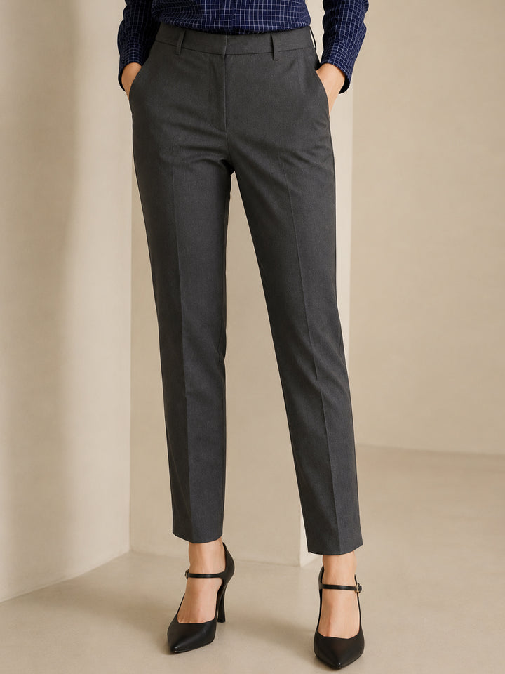 Women Dgrey Solid Polyester Viscose & Elastane Slim Fit Formal Trouser