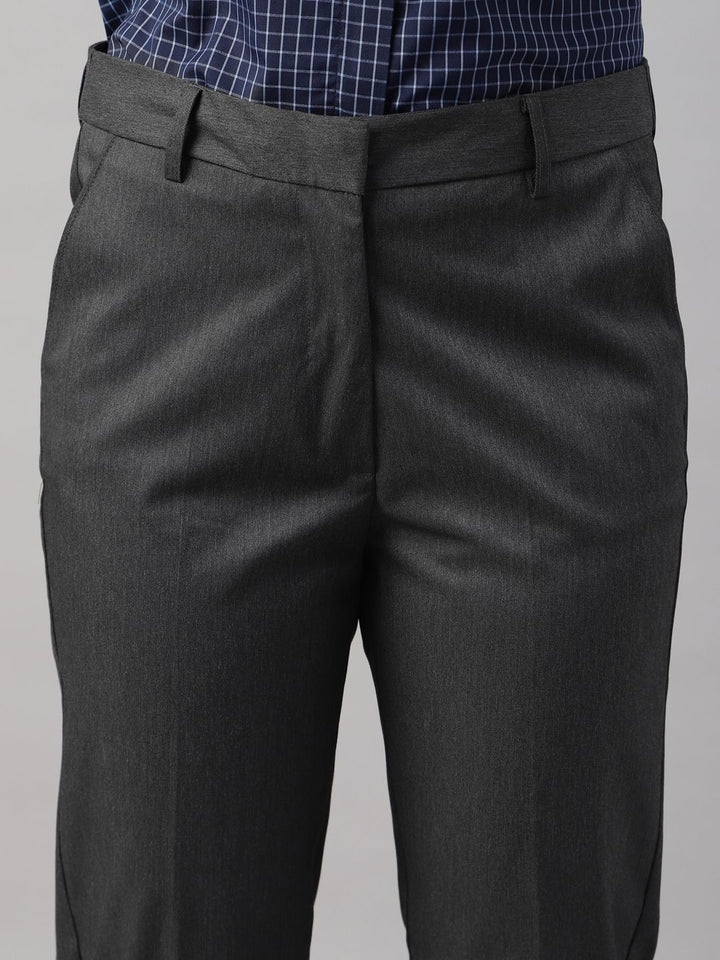 Women Dgrey Solid Polyester Viscose & Elastane Slim Fit Formal Trouser