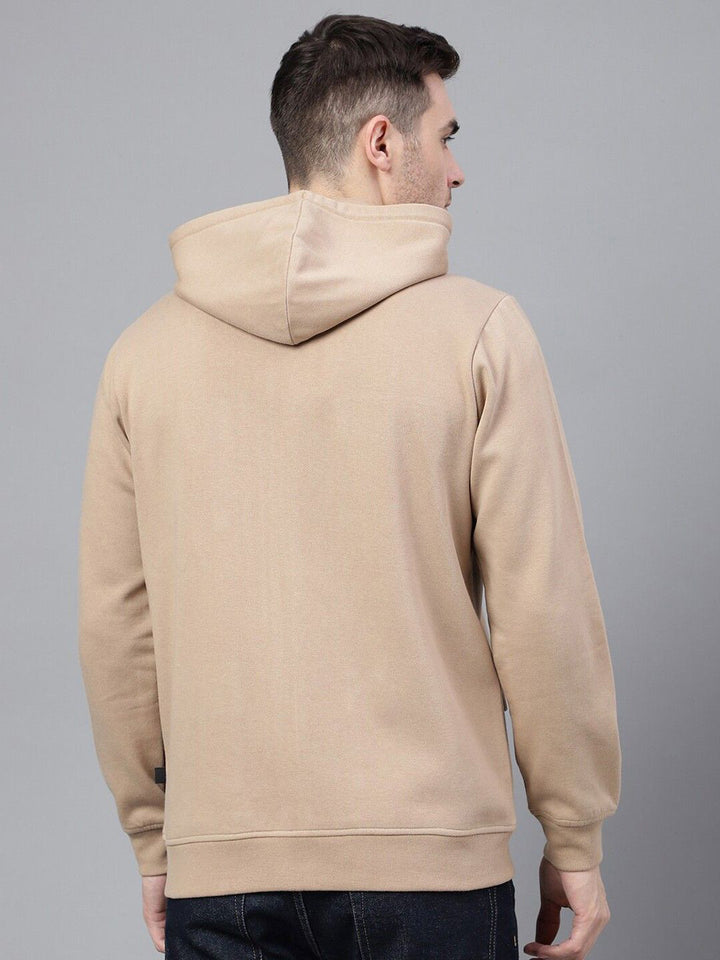 Men Beige Solid Cotton Rich Regular Fit Casual Jacket