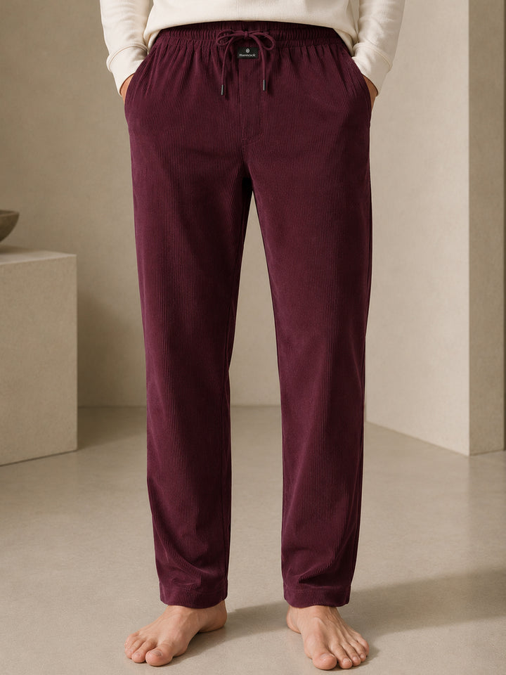 Men Solid Skin Friendly Pure Cotton Corduroy Relaxed Fit Trouser
