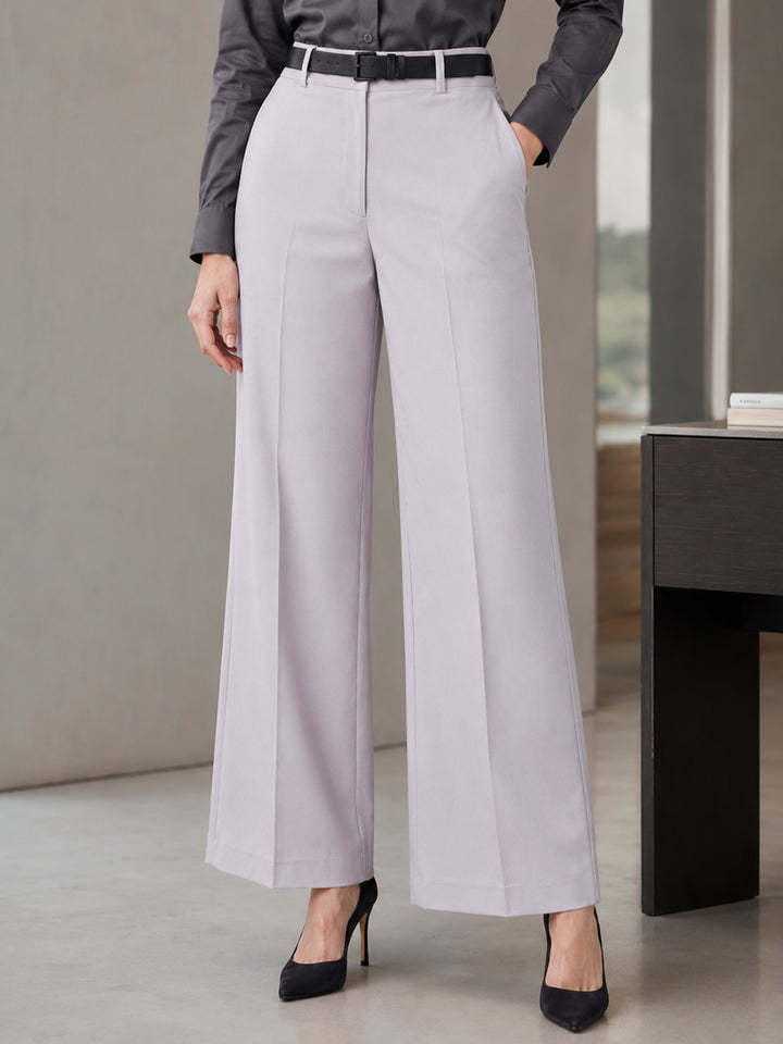 Women Steel Grey Solid   Formal Trouser