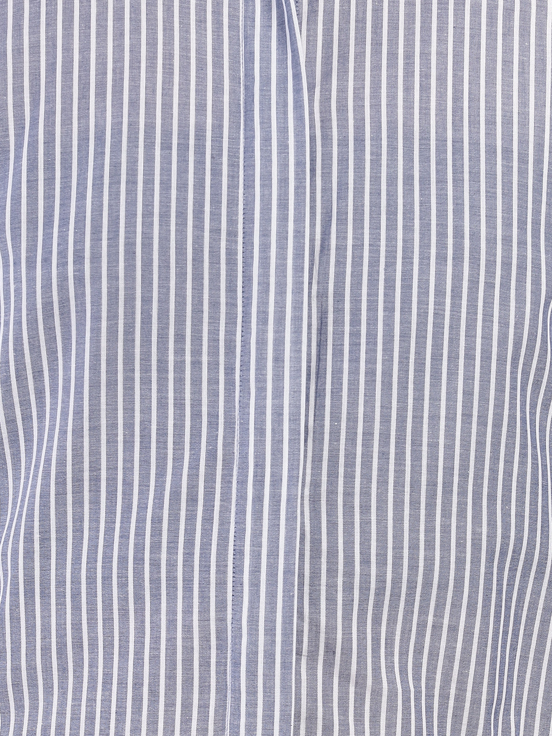 Women Navy & White Striped Pure Cotton Regular Fit Formal Shirt