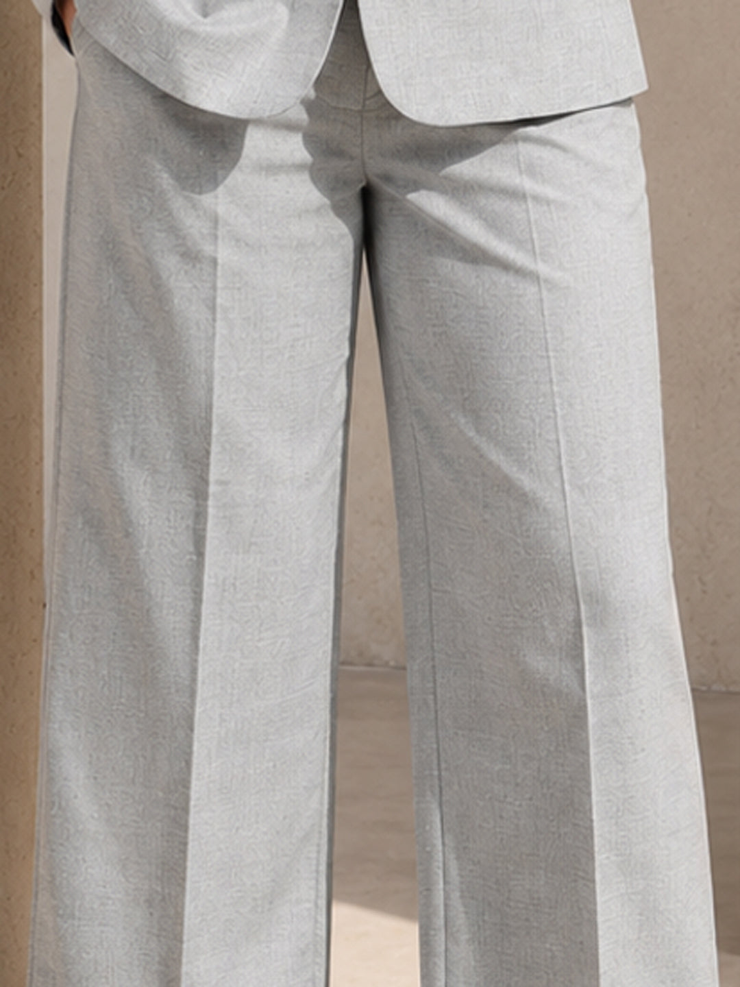 Hancock   Women   Grey   Checks   Viscose Rayon   Slim Fit   Formal   Suit Set