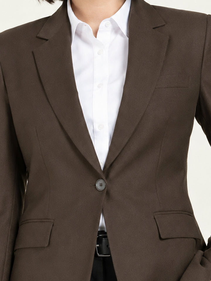 Hancock   Women   Brown & Black   Solids   Viscose Rayon   Slim Fit   Formal   Suit Set