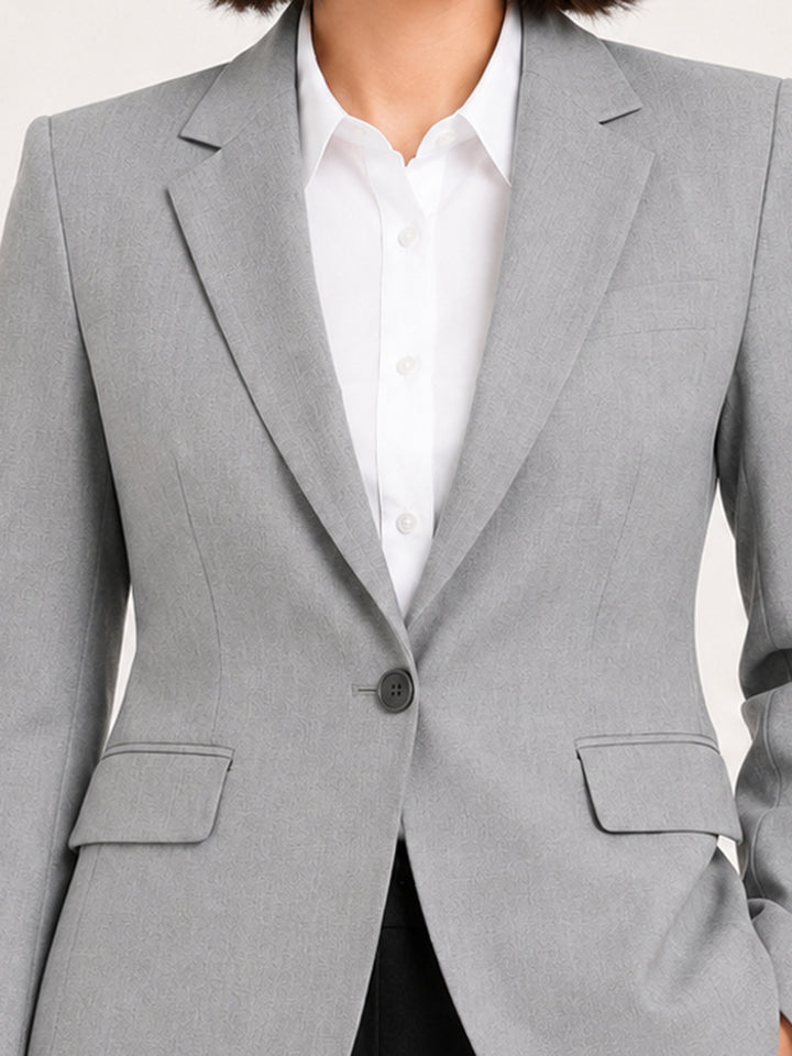 Hancock   Women   Grey & Black   Solids   Viscose Rayon   Slim Fit   Formal   Suit Set