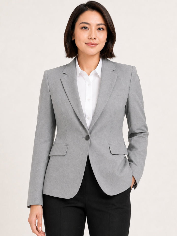 Hancock   Women   Grey & Black   Solids   Viscose Rayon   Slim Fit   Formal   Suit Set