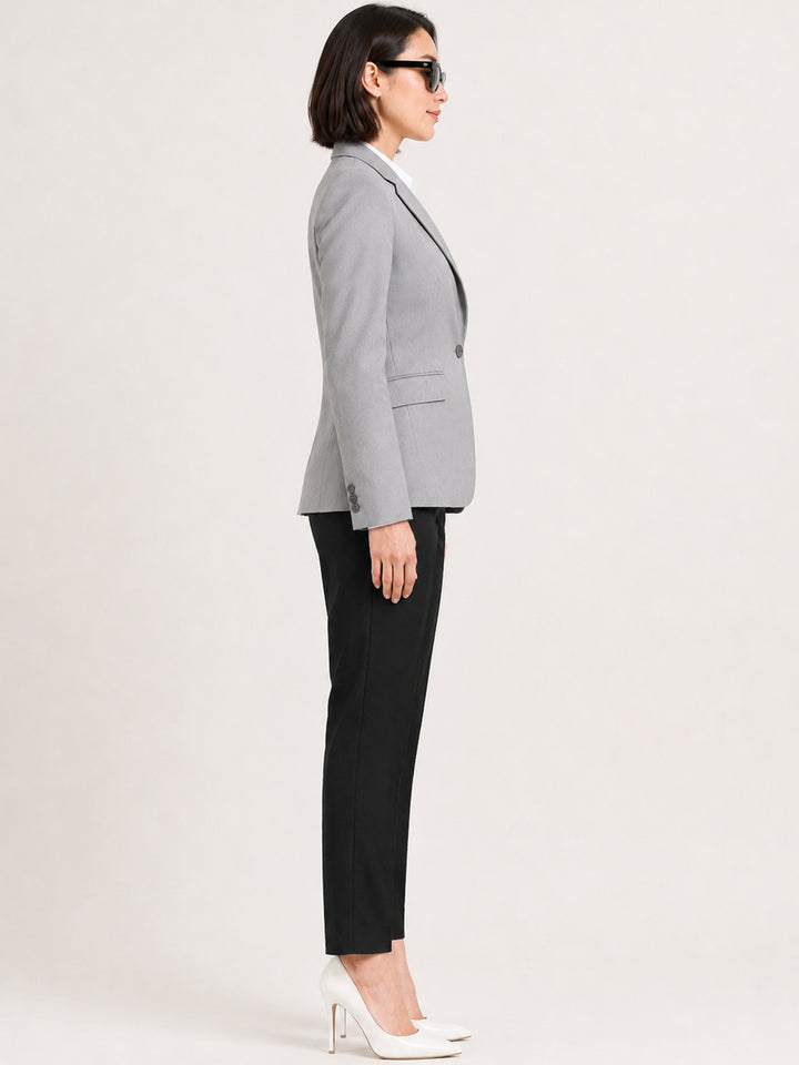 Hancock   Women   Grey & Black   Solids   Viscose Rayon   Slim Fit   Formal   Suit Set