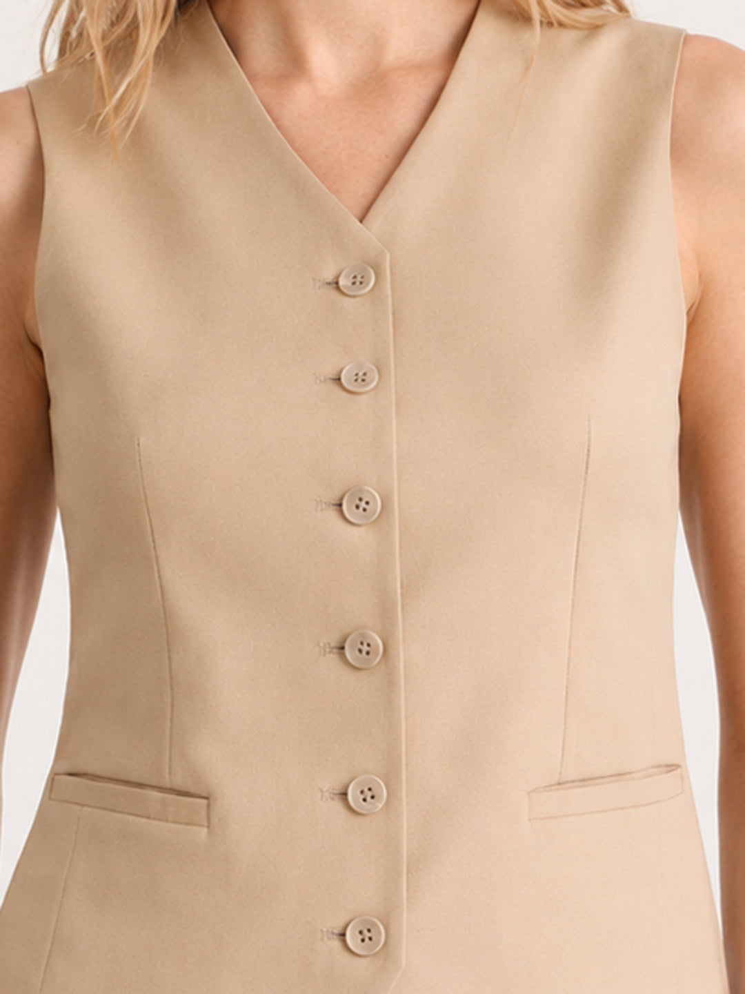 Hancock   Women   Beige & Black   Solids   Viscose Rayon   Slim Fit   Formal   Suit Set