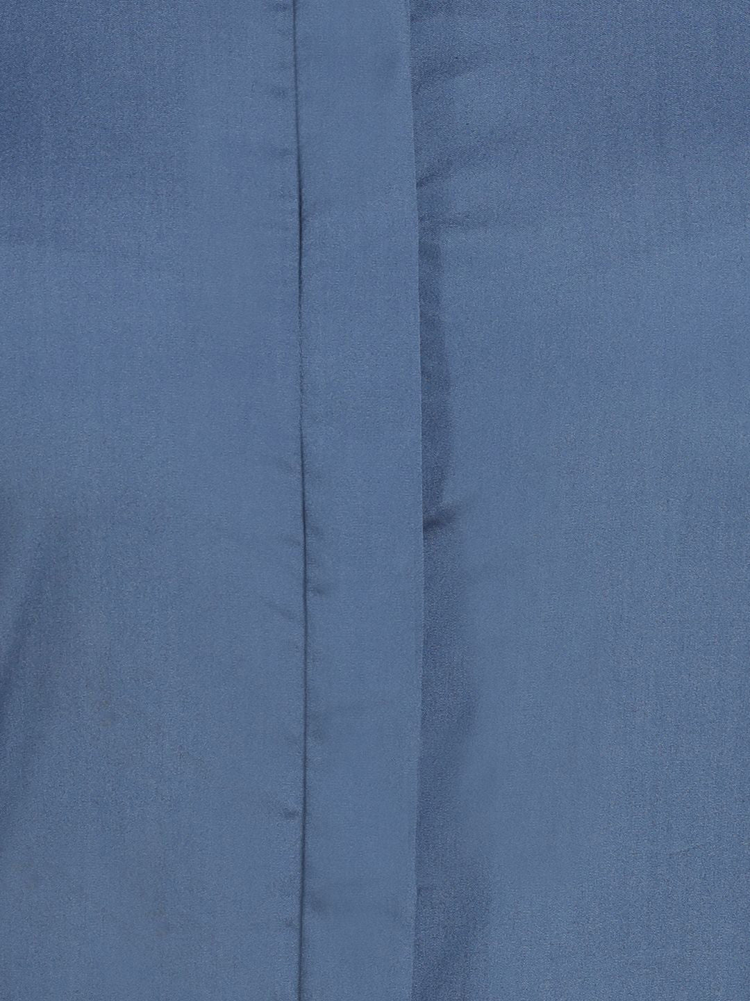 Women Bluish Grey Solid Cotton Elastene Regular Fit Formal Shirt