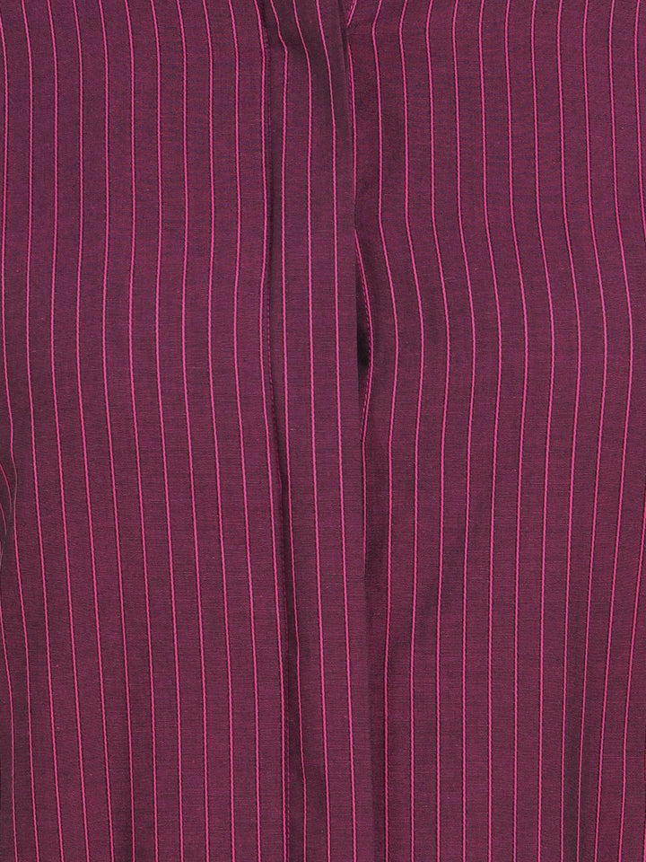 Women Magenta Striped Pure Cotton Regular Fit Formal Shirt
