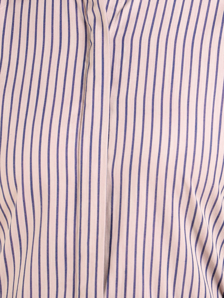 Women Peach & Purple Striped Pure Cotton Regular Fit Formal Shirt