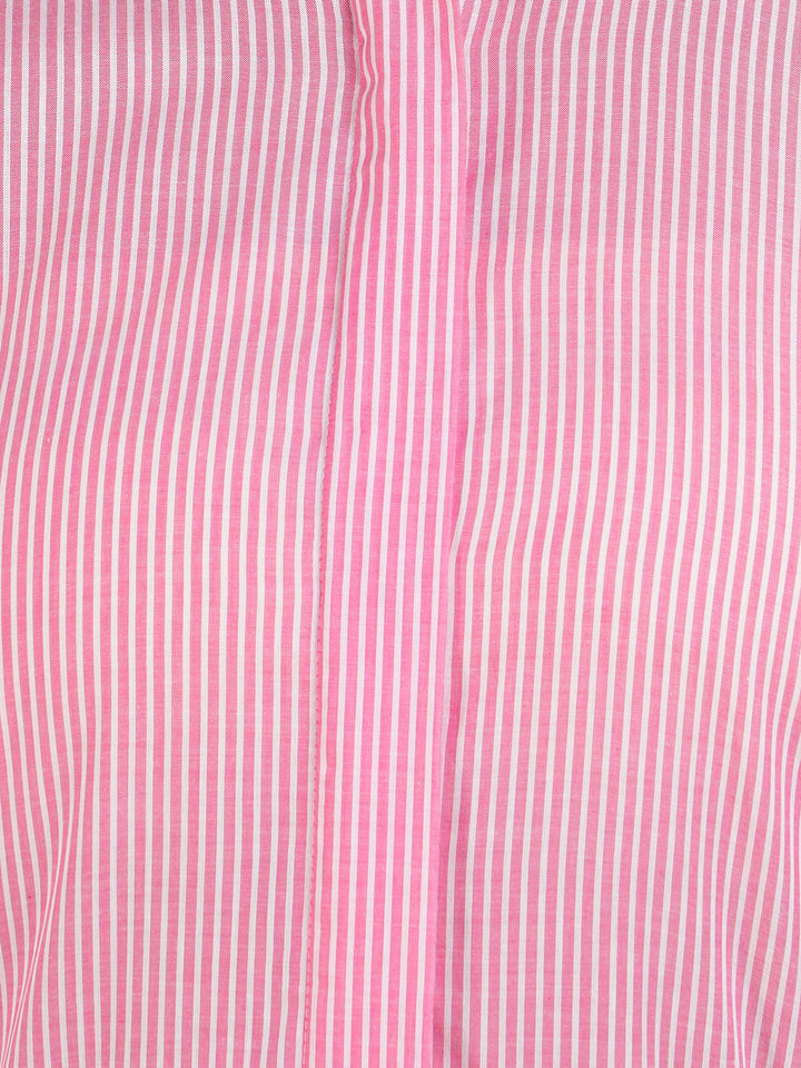 Women Pink & White Striped Pure Cotton Regular Fit Formal Shirt