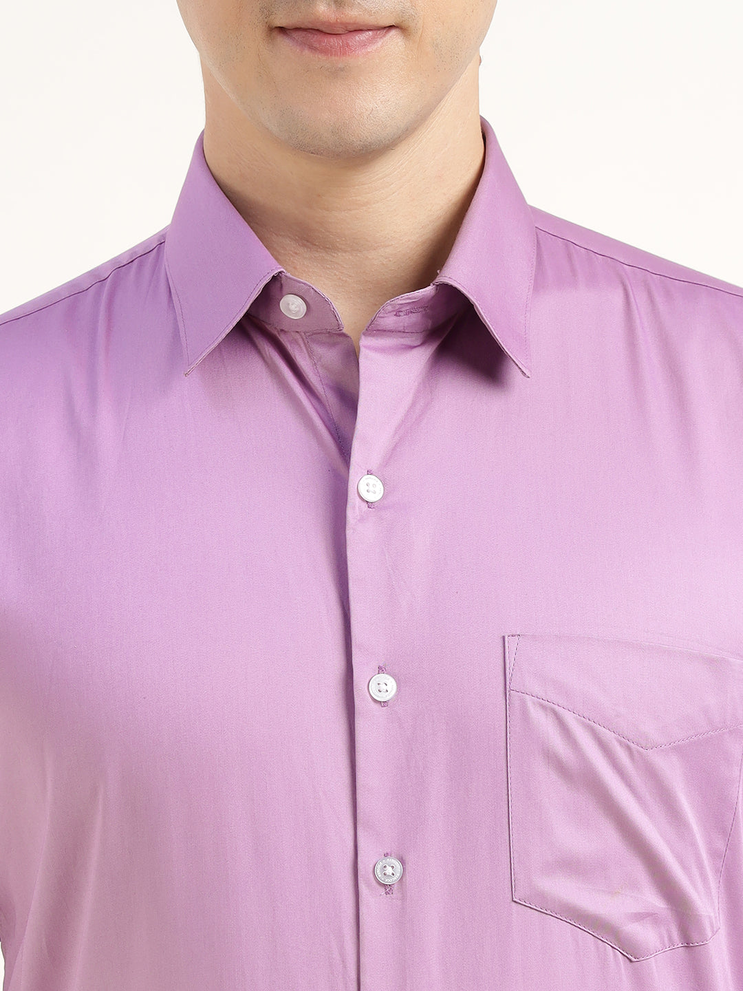 Men Purple Solid Pure Cotton Slim Fit Party Shirt