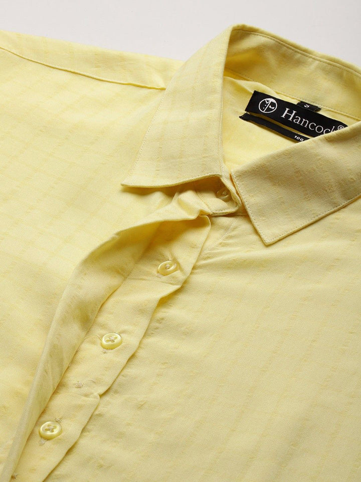 Women Yellow Checked Viscose Rayon Regular Fit Formal Shirt