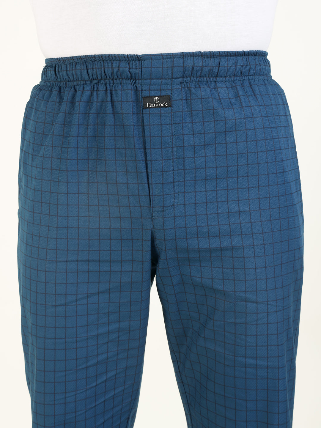 Men Blue Checked Pure Cotton Relaxed Fit Casual Night Suit