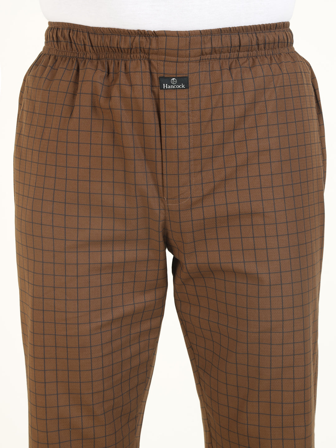 Men Brown Checked Pure Cotton Relaxed Fit Casual Night Suit
