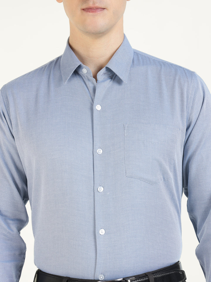 Men Grey Solid Pure Cotton Slim Fit Formal Shirt