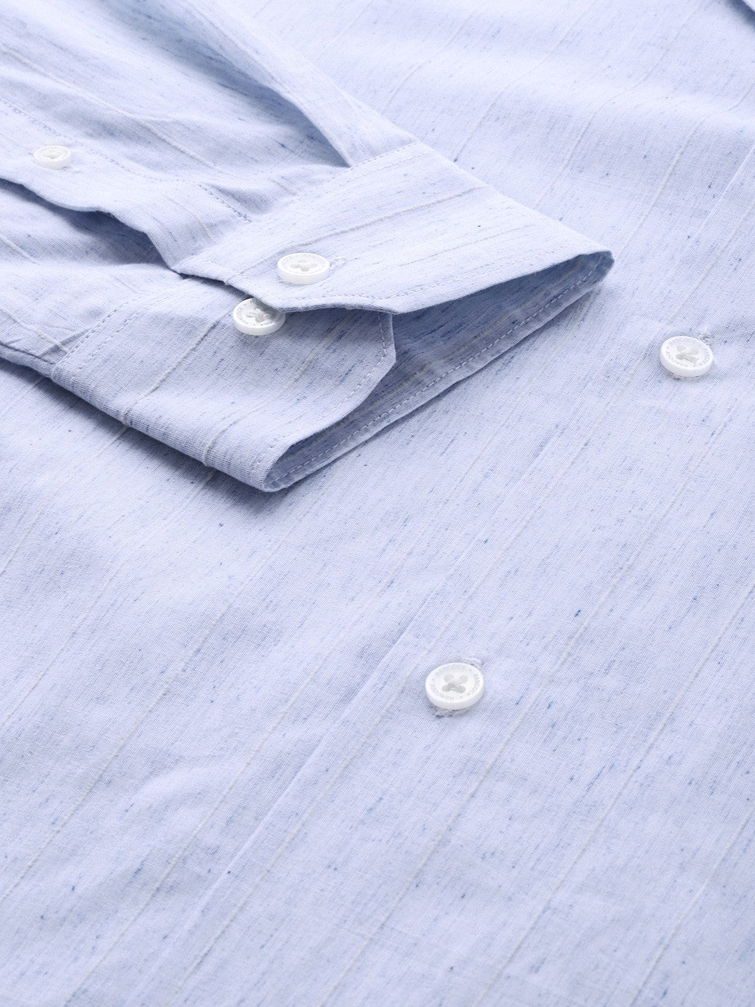 Men Sky blue Striped Pure Cotton Relaxed Fit Formal Shirt