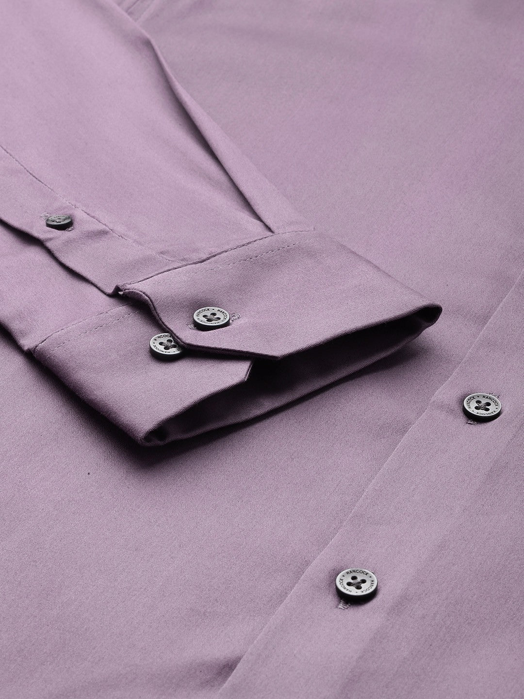 Men Purple Solid Cotton Elastane Blend Slim Fit Formal Shirt