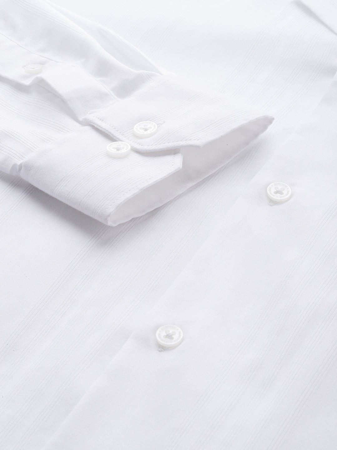 Men White Solid Cotton elastane Relaxed Fit Formal Shirt