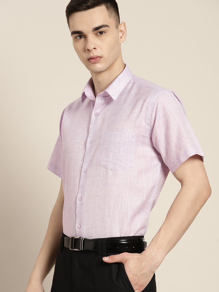 Men Purple Checks Cotton Rich Slim fit Formal Shirt