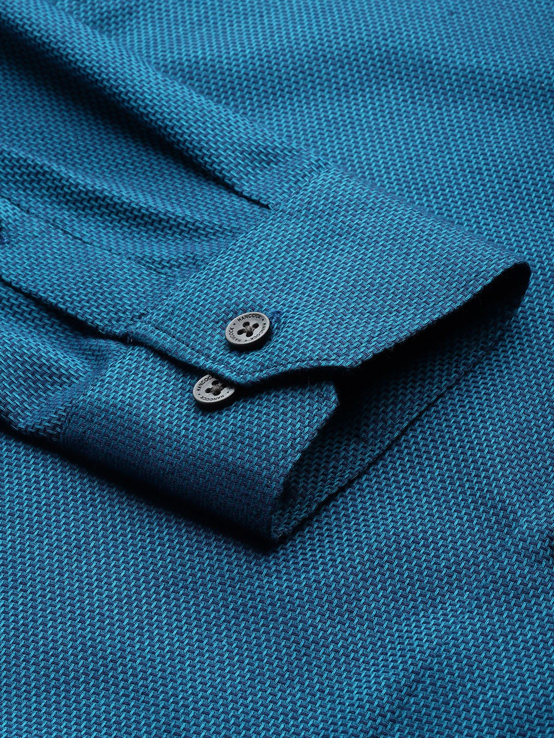 Men Turquoise Blue Solid Pure Cotton Slim Fit Formal Shirt