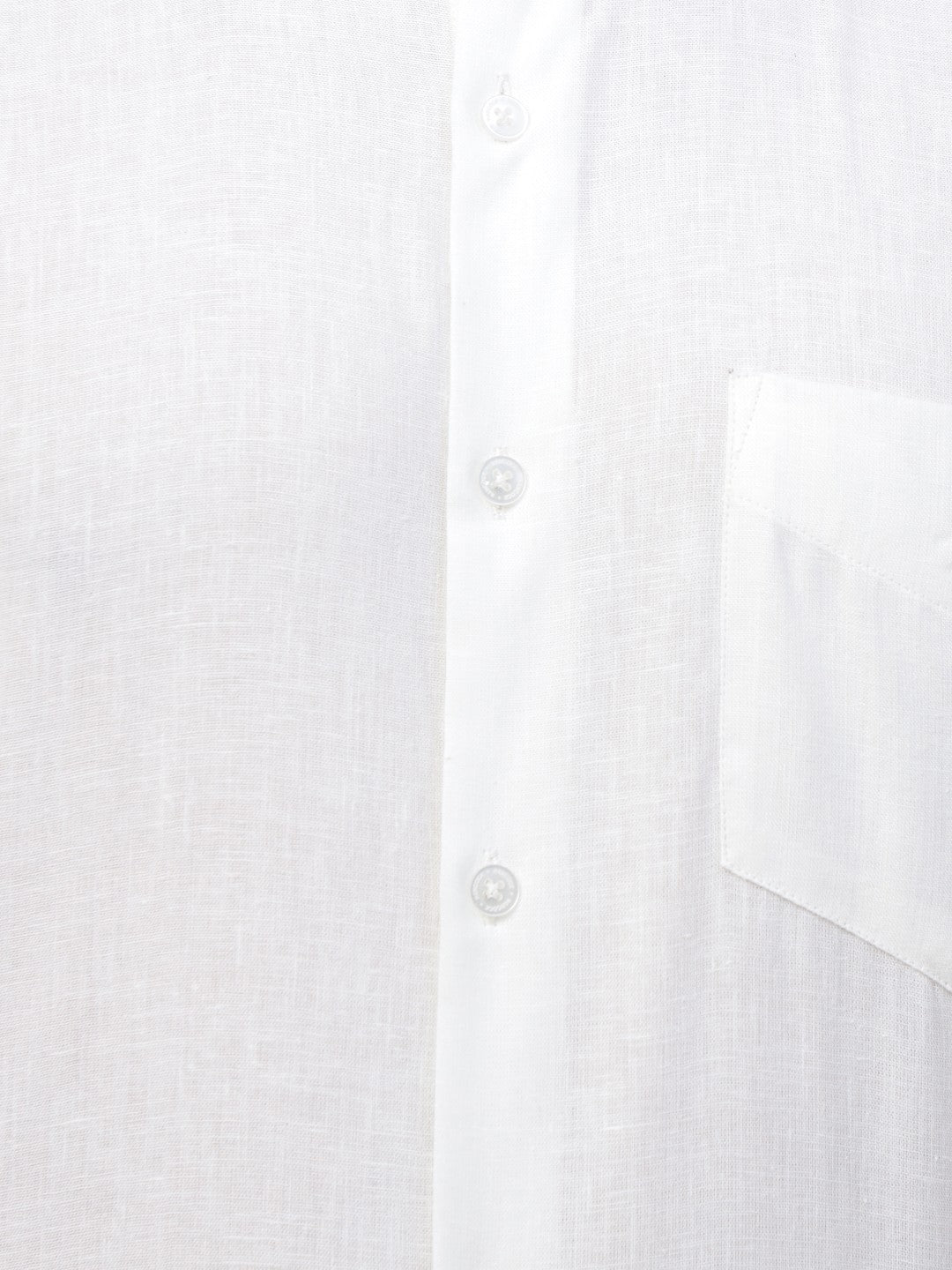  white solid linen short sleeves shirt 
