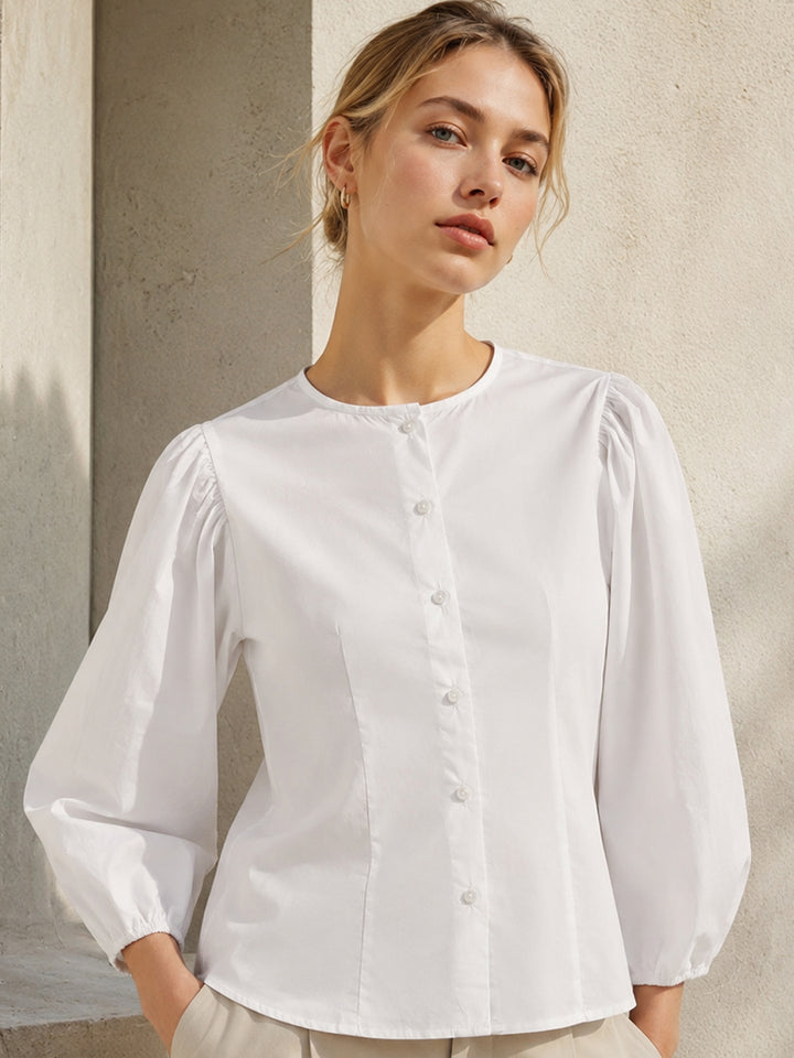 Women White Solid Pure Cotton Regular Fit Formal Shirt