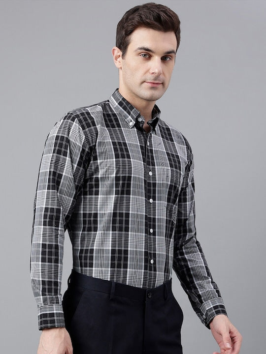 Checked Pure Cotton Slim Fit Formal Shirt