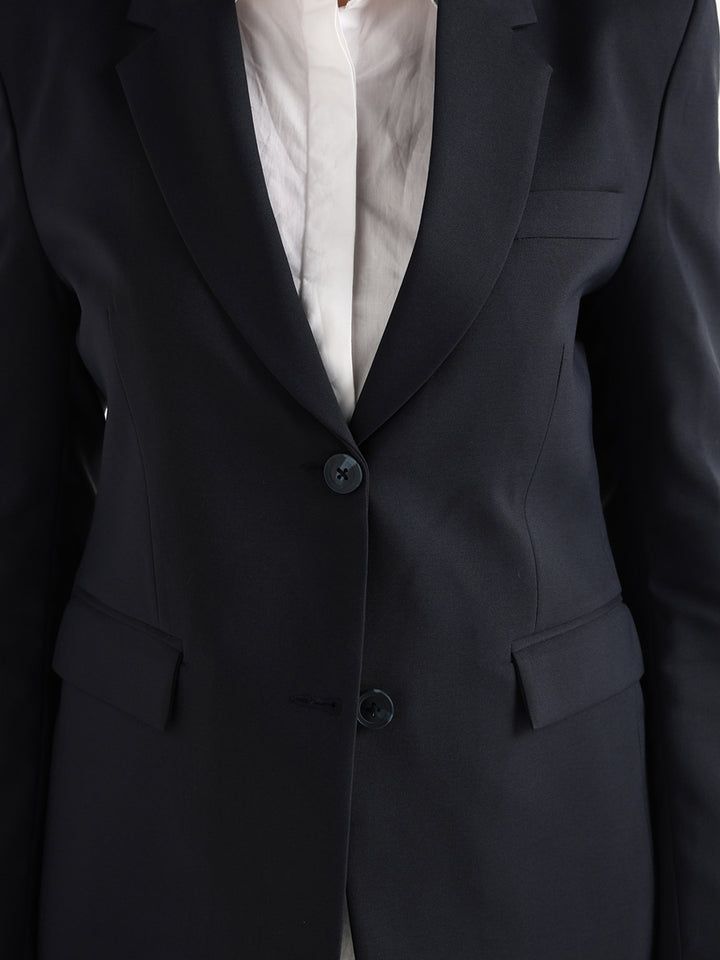 Hancock   Women   Navy Blue   Solids   Viscose Rayon   Slim Fit   Formal   Suit Set