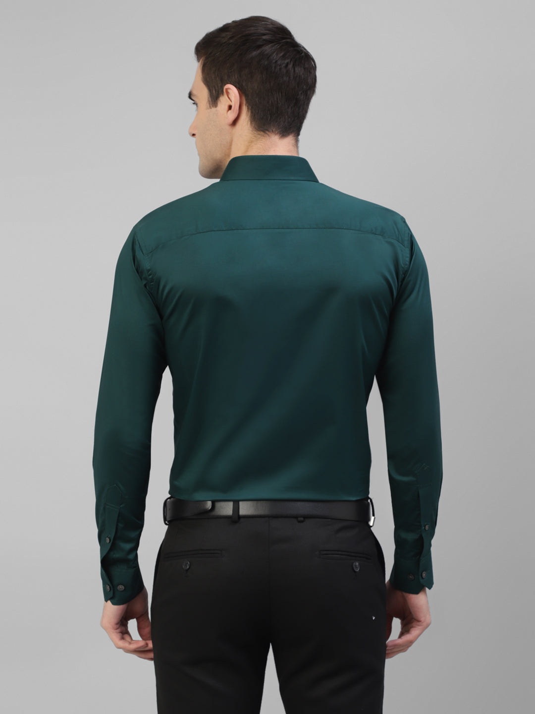 Hancock Men Bottle Green Solid Pure Cotton Slim Fit Formal Shirt Hancock Men Bottle Green Solid Pure Cotton Slim Fit Formal Shirt