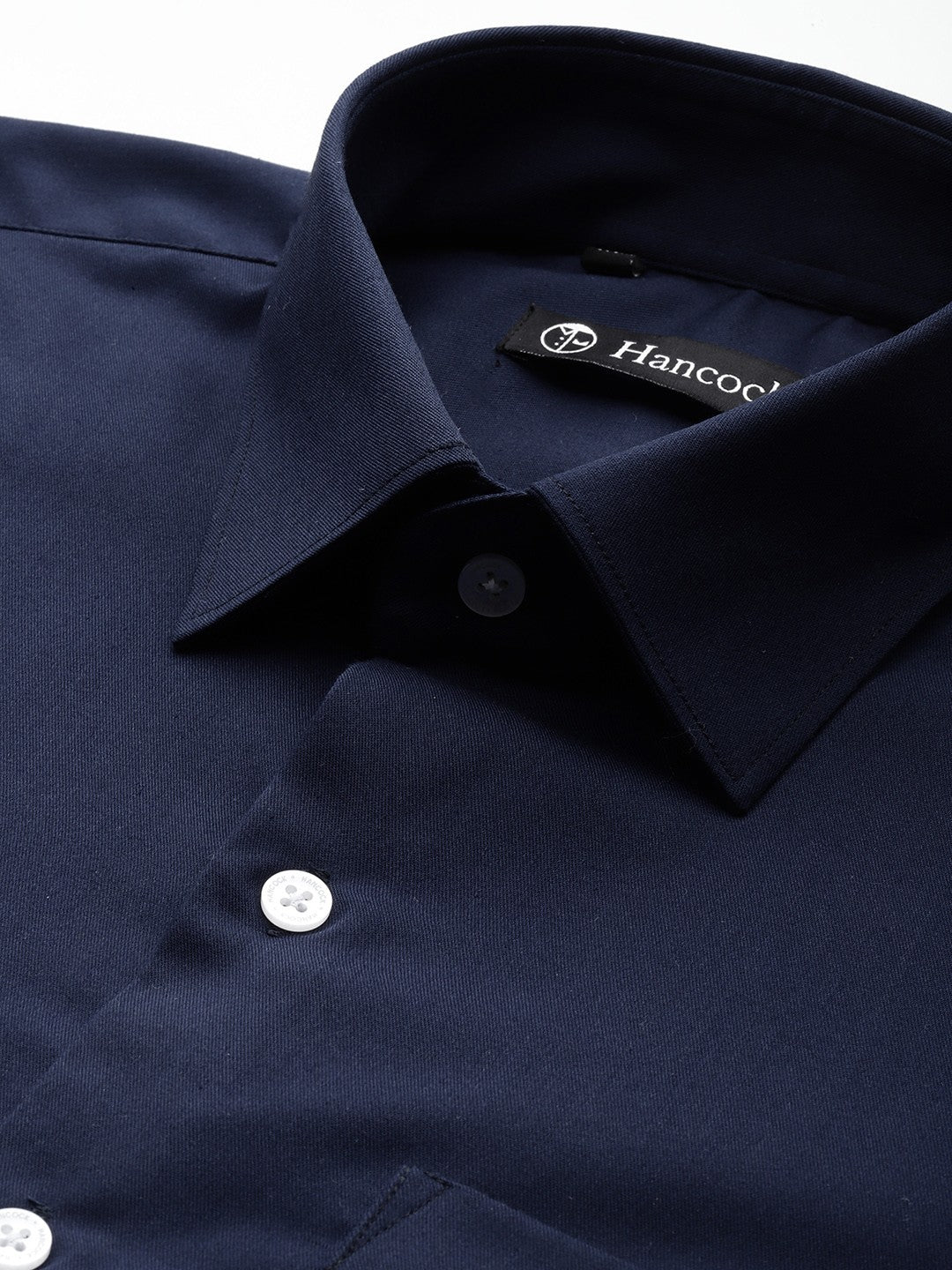 Men Navy Solid Pure Cotton Slim Fit Formal Shirt