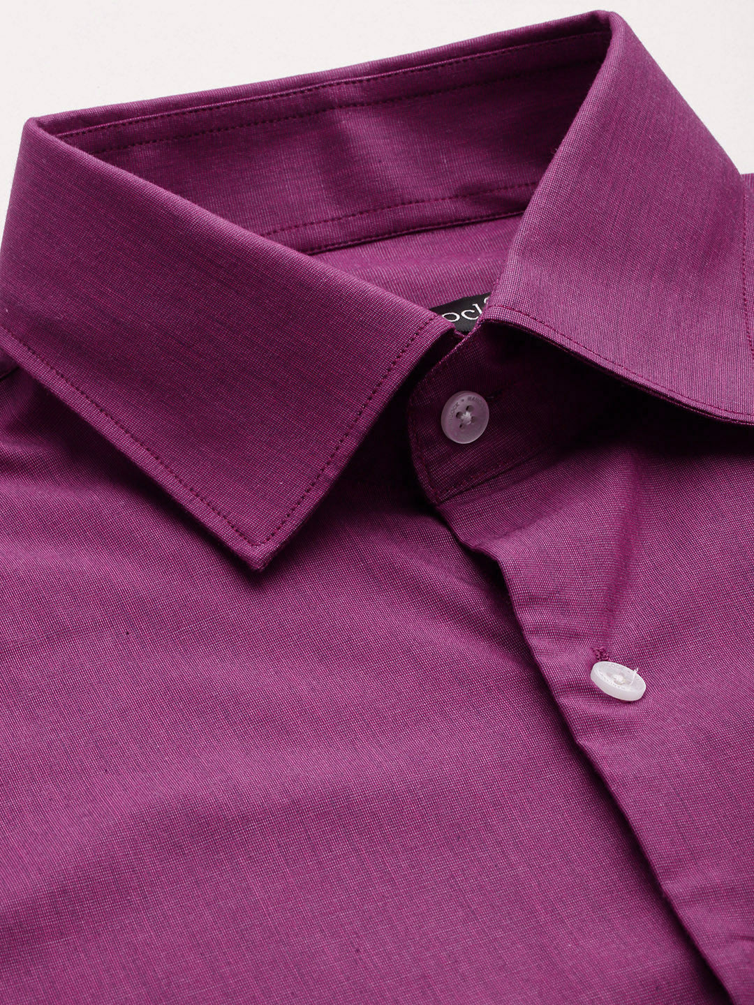 Hancock Men Purple Solid Pure Cotton Slim Fit Party Shirt