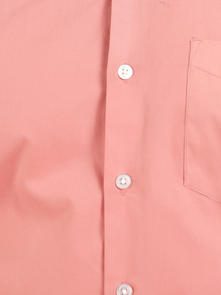 Hancock Men Coral Pure Cotton Button Down Collar Slim Fit Casual Shirt