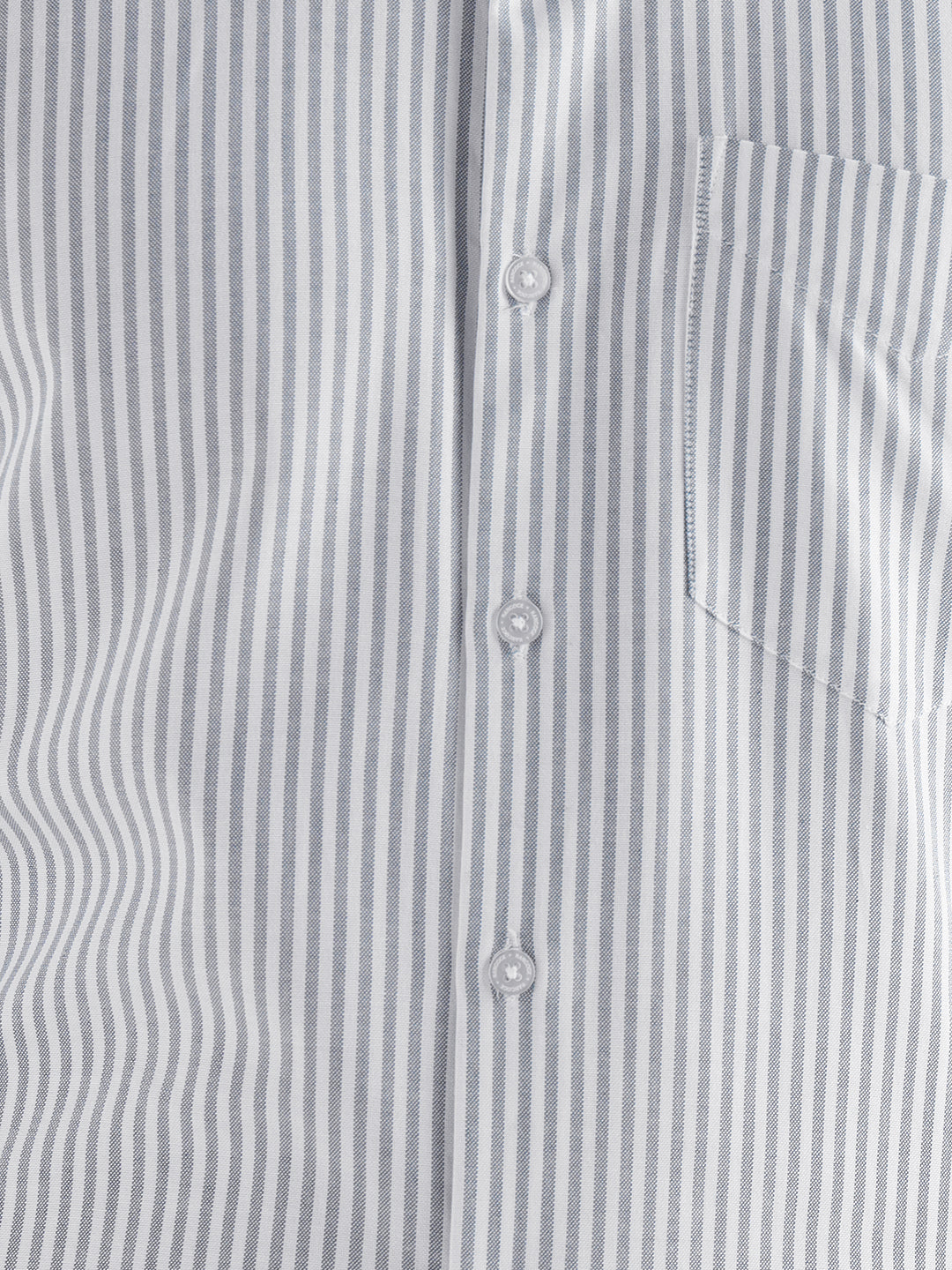 Hancock Men White & Grey Striped Pure Cotton Slim Fit Formal Shirt