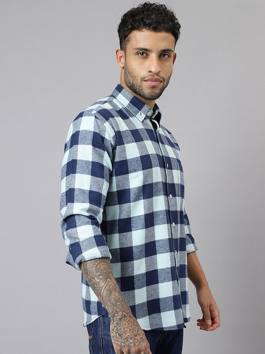 Plaided Flannel Checked Pure Cotton Slim Fit Casual Shirt