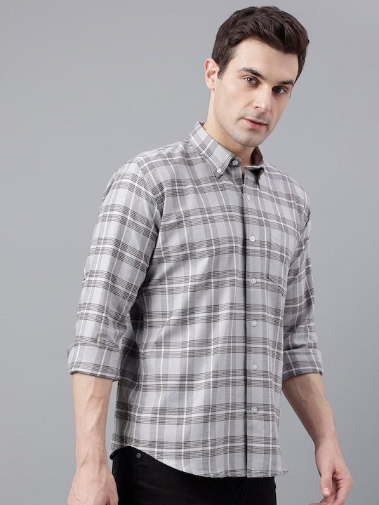 Plaided Flannel Checked Pure Cotton Slim Fit Casual Shirt