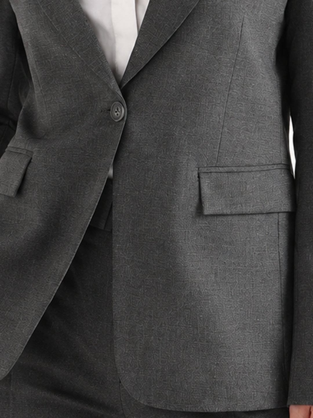 Hancock   Women   Dark Grey   Solids   Viscose Rayon   Slim Fit   Formal   Suit Set