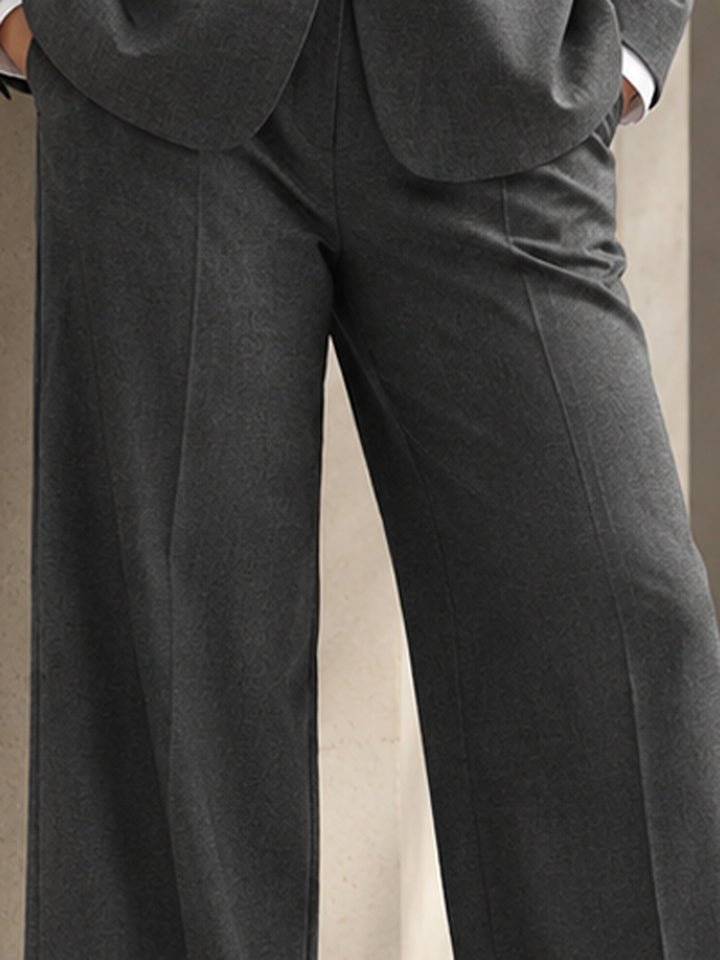 Hancock   Women   Dark Grey   Solids   Viscose Rayon   Slim Fit   Formal   Suit Set